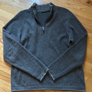 Gray  1/4 Zip Wool Sweater